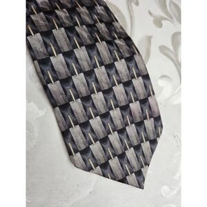 ENRICO GUCCINI 100% Silk Tie Blue/Gray Abstract Classic Paris/Rome